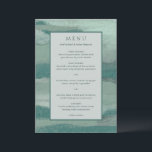 Aquamarine abstrakte Küste Chic Moderne Hochzeit Menükarte<br><div class="desc">Modernes Hochzeitsmenü mit Dinner-Menü auf abstraktem Küstengebirge.</div>