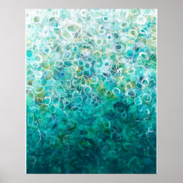 Aquamarine Abstrakte Ombre Malerei 16x20 Print Poster