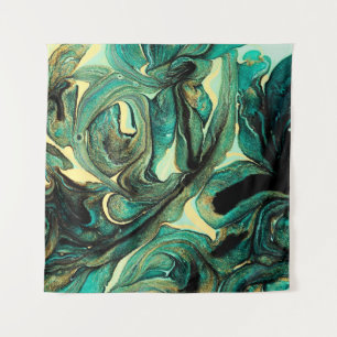 Aquamarine Acrylfarben: abstrakter Hintergrund. Wandteppich