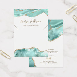 Aquamarine agate Halskette Display Karte