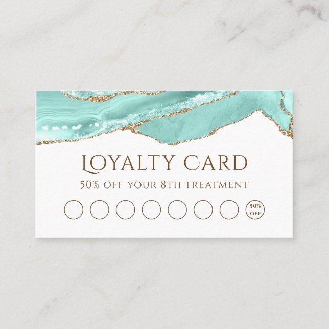 Aquamarine Agate Loyalty Card Visitenkarte (Vorderseite)