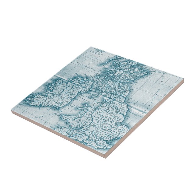 Aquamarine alte Welt - Antiquitätenkarte Tile und  Fliese (Seite)