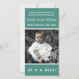 aquamarine Ankündigung der Geburt eines Kindes, Fo