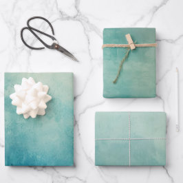 Aquamarine Aqua Green Textur Geschenkpapier Set