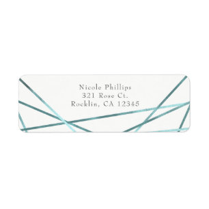 Aquamarine Aqua Modern Geometric Lines Party Einla