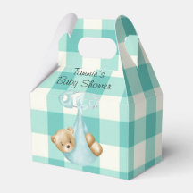 Aquamarine Aqua Teddy Bear Diaper Gingham Baby Dus