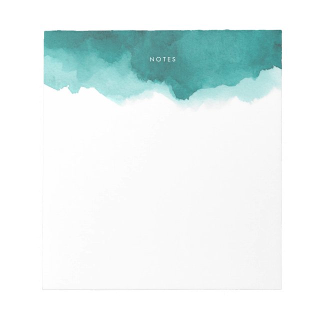 Aquamarine Aquarellfarbensymbole Personalisierter  Notizblock (Vorderseite)