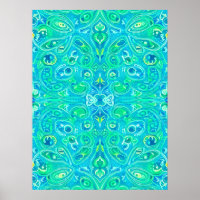 Aquamarine Arabesque Bohemisches Muster