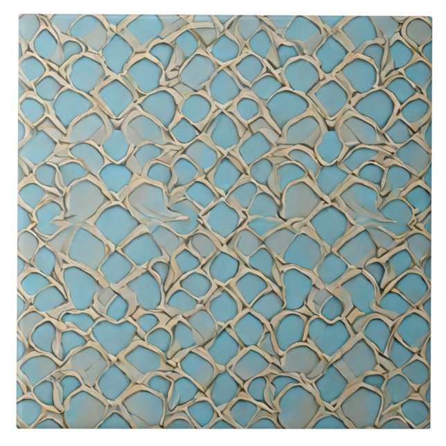 Aquamarine ästhetische mittelalterliche Drachenska Fliese (Vorderseite)