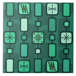 Aquamarine atomare Geometrie im Retro Fliese