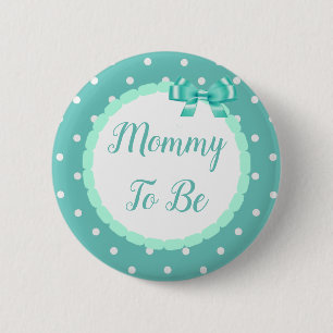 Aquamarine Babydusche Button