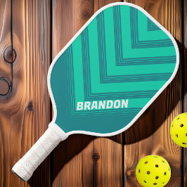 Aquamarine Beach Breeze Vintage Zickzack Fade mit Pickleball Schläger