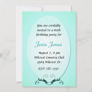 Aquamarine Birthday Invitation Einladung