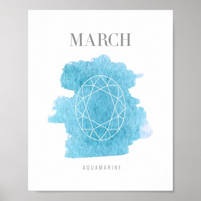 Aquamarine Birthstone März Poster (Vorne)