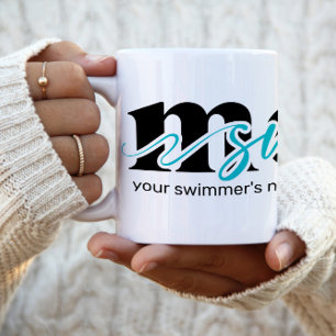 Aquamarine Black Custom Swim Mama Kaffee Tasse