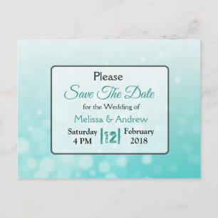 Aquamarine Blasen Elegante Hochzeit Save the Date Ankündigungspostkarte