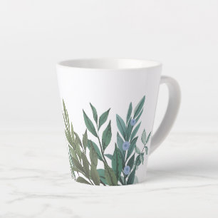 Aquamarine Blätter Zeitgenössische botanische La Milchtasse