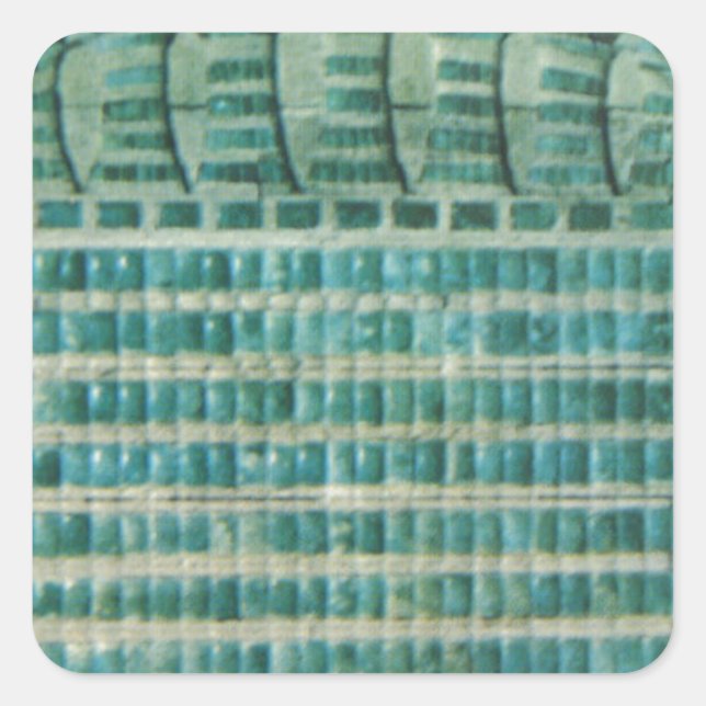 aquamarine blaue Fliesen Quadratischer Aufkleber (Vorderseite)