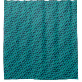 Aquamarine blaue Funkdreiecke Duschvorhang