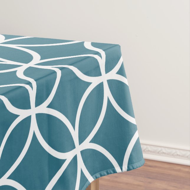 Aquamarine blaue geometrische Muster-Tischdecken Tischdecke (Beispiel)