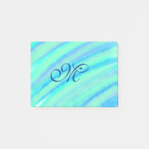 Aquamarine blaue Greenwater-Farb-Linien fügen Ihr  Post-it Klebezettel