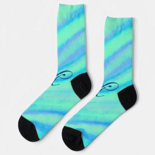 Aquamarine blaue Greenwater-Farb-Linien fügen Ihr  Socken