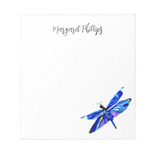 Aquamarine Blaue Libelle Personalisiert HandGezeic Notizblock
