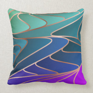Aquamarine, blaue, Lila Petas Neue Jugendstil-Art Kissen