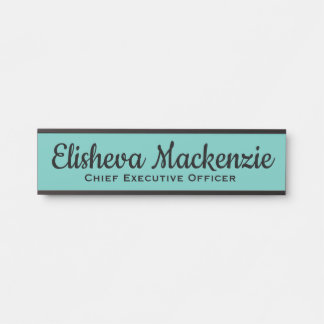 Aquamarine blaue Office-Türsignaturen Türschild