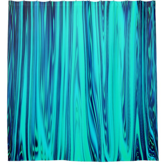 Aquamarine Blaue Ozeanwelle Schlauch Abstrakte Nie Duschvorhang (Vorderseite)