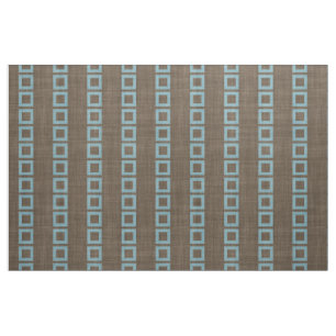 Aquamarine blaue Quadrate Muster auf dunkelbraunem Stoff