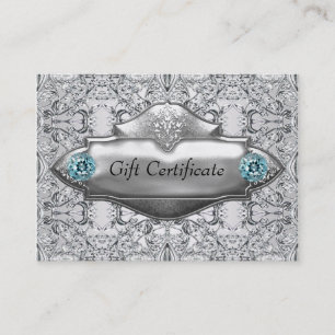 Aquamarine Blaue Spitzen Aquamarines Geschenkgutsc Rabattkarte