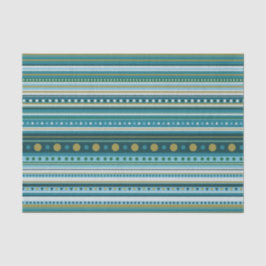Aquamarine blaue Streifen-Musterpapier für Tribal Seidenpapier