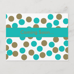 aquamarine blaue und dunkelbraune Polka-Punkt-Post Postkarte