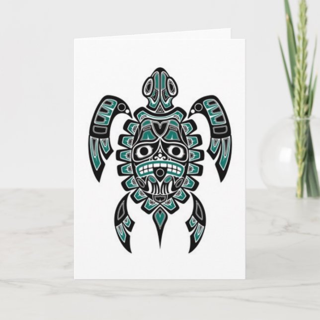 Aquamarine blaue und schwarze karte (Vorderseite)