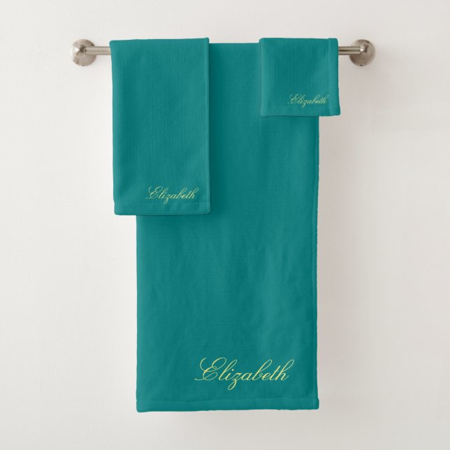 Aquamarine Blaue Vorlage für den benutzerdefiniert Badhandtuch Set (Insitu)