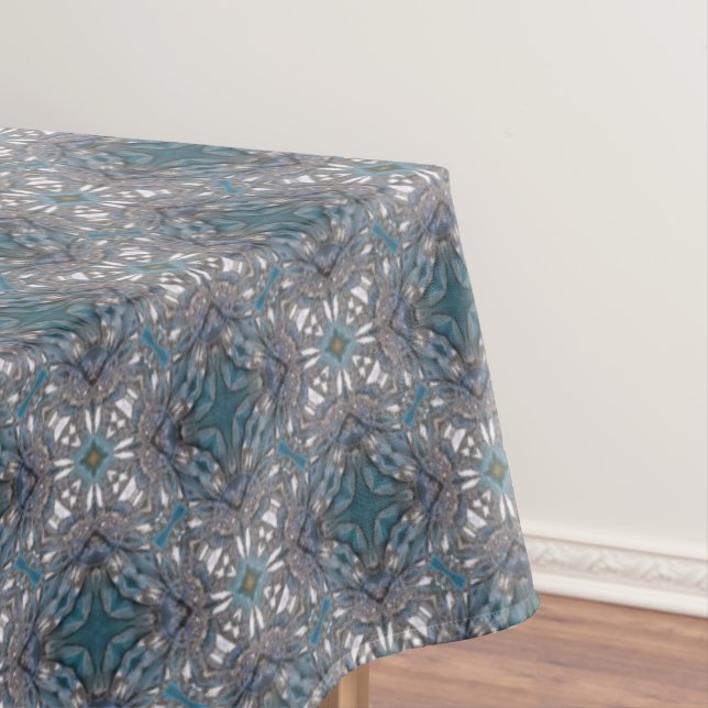 Aquamarine Blauer Diamantschuh Tischdecke (Beispiel)