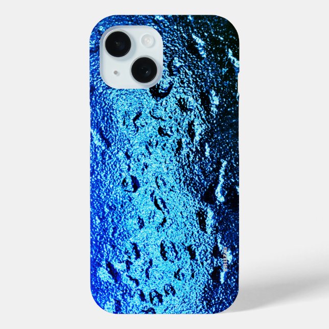 Aquamarine blaugrüne Shiny Wet Slick Raindrops Case-Mate iPhone Hülle (Rückseite)