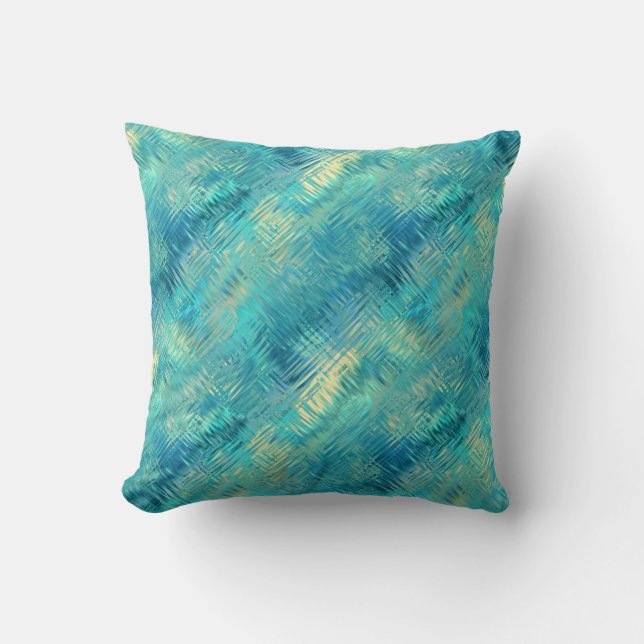 Aquamarine Blue Crystal Gel Textur Kissen (Vorderseite)
