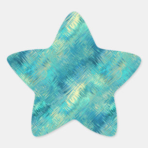 Aquamarine Blue Crystal Gel Textur Stern-Aufkleber