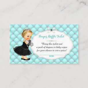 Aquamarine Blue-Diaper-Raffelkarten Begleitkarte