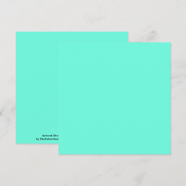 Aquamarine Blue Green Türkis Solid Color Karte (Vorne/Hinten)