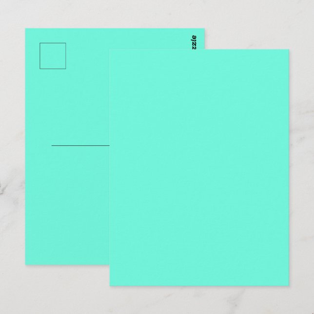 Aquamarine Blue Green Türkis Solid Color Postkarte (Vorne/Hinten)