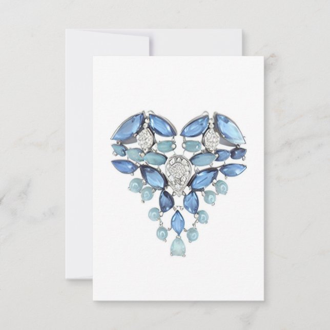 Aquamarine Blue silber Diamant Herzlichen Dank Dankeskarte (Vorderseite)