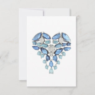 Aquamarine Blue silber Diamant Herzlichen Dank Dankeskarte