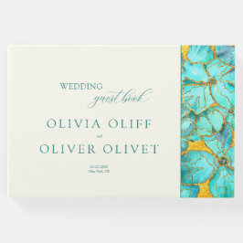 Aquamarine Blume Hochzeit Gästebuch