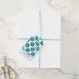 Aquamarine Blume individuelle Name weiß Geschenkanhänger