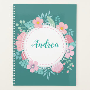 Aquamarine Blume Wreath Planner Planer