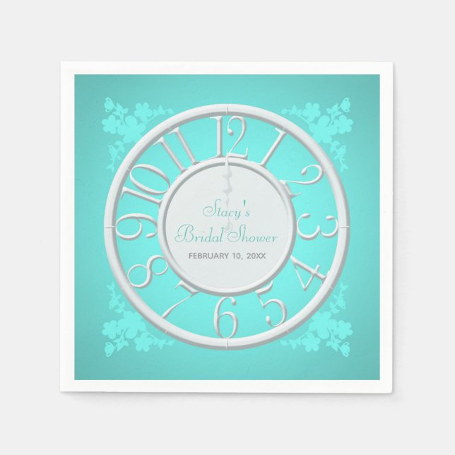 Aquamarine Blüte rund um die Uhr Napkin Serviette (Vorderseite)