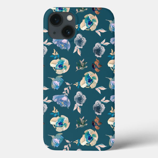 Aquamarine Blütenpraxis Selten Handy/Tablette Case (Rückseite)